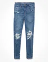 American Eagle Outfitters Ae Next Level Ripped High-waisted Jegging In Blue