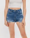 AMERICAN EAGLE OUTFITTERS AE NE(X)T LEVEL SUPER HIGH-WAISTED DENIM SHORT SHORT
