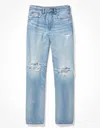 AMERICAN EAGLE OUTFITTERS AE RIPPED LOW-RISE BAGGY STRAIGHT JEAN