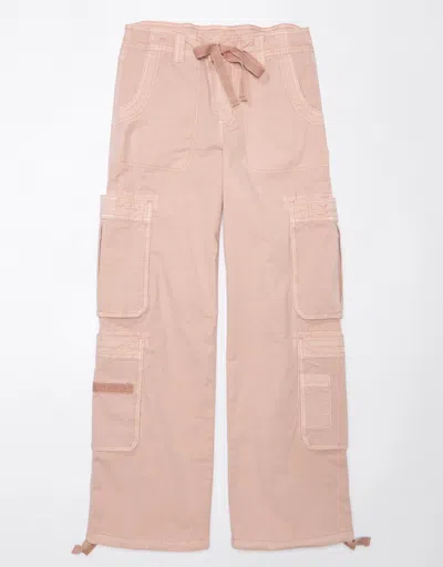 American Eagle Outfitters Ae Snappy Stretch Convertible Baggy Cargo Pant In Pink