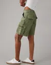 American Eagle Outfitters Ae Snappy Stretch Low-rise Baggy Bermuda Cargo Short In Green