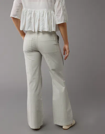 American Eagle Outfitters Ae Snappy Stretch Low-rise Baggy Flare Pant In Grey