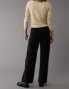 American Eagle Outfitters Ae Stretch Corduroy Low-rise Baggy Wide-leg Pant In Black