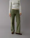 American Eagle Outfitters Ae Stretch Corduroy Low-rise Baggy Wide-leg Pant In Green