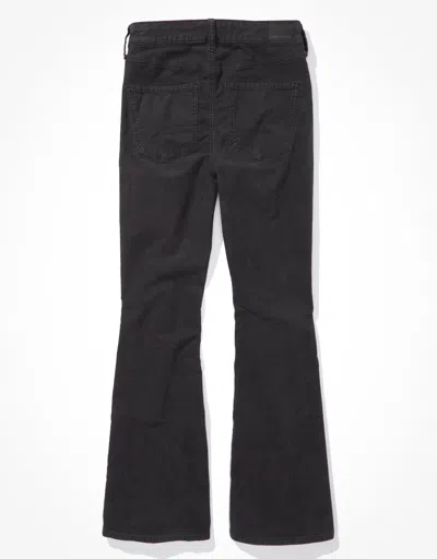 American Eagle Outfitters Ae Stretch Corduroy Super High-waisted Flare Pant In Black