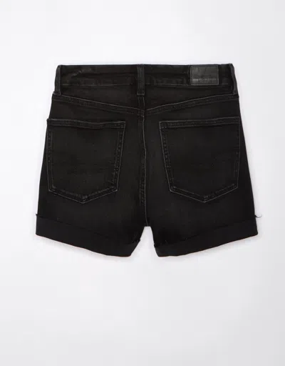 American Eagle Outfitters Ae Stretch Curvy Denim Mom Short In Black