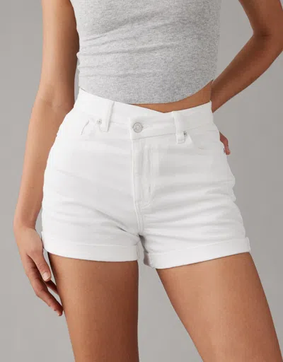 American Eagle Outfitters Ae Stretch Curvy Denim Mom Short In White