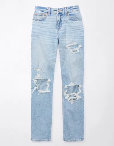 American Eagle Outfitters Ae Stretch Curvy High-waisted Straight Jean In Multi