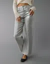 American Eagle Outfitters Ae Stretch Curvy Metallic Super High-waisted Baggy Straight Jean In Multi
