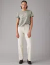 American Eagle Outfitters Ae Stretch Curvy Super High-waisted Vegan Leather Straight Pant In White