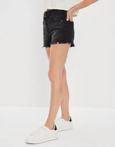 American Eagle Outfitters Ae Stretch Denim Mom Shorts In Black