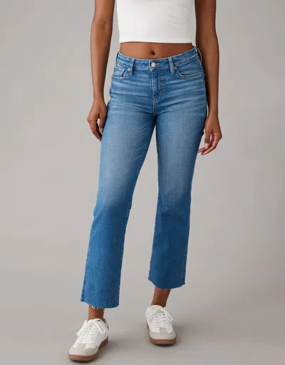 AMERICAN EAGLE OUTFITTERS AE STRETCH HIGH-WAISTED KICK BOOTCUT CROP JEAN