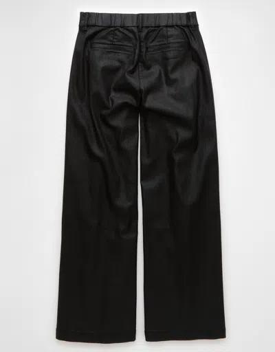 American Eagle Outfitters Ae Stretch High-waisted Ultra Wide-leg Coated Trouser Jean In Black