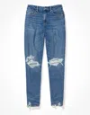 American Eagle Outfitters Ae Stretch Ripped Curvy Mom Jean In Blue
