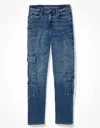 AMERICAN EAGLE OUTFITTERS AE STRETCH SUPER HIGH-WAISTED BAGGY STRAIGHT CARGO JEAN