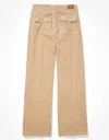 American Eagle Outfitters Ae Dreamy Drape Stretch Corduroy Super High-waisted Baggy Wide-leg Pant In White