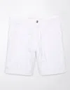 American Eagle Outfitters Ae Strigid 8" Perfect Denim Bermuda Carpenter Short In White