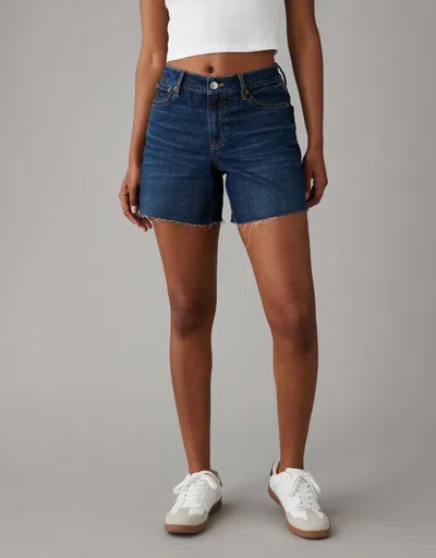 American Eagle Outfitters Ae Strigid Super High-waisted 6" Relaxed Denim Short In Blue