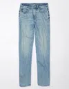 AMERICAN EAGLE OUTFITTERS AE STRIGID SUPER HIGH-WAISTED BAGGY STRAIGHT EMBELLISHED JEAN