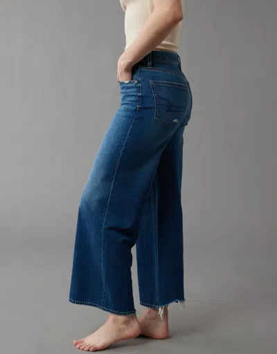 AMERICAN EAGLE OUTFITTERS AE STRIGID SUPER HIGH-WAISTED BAGGY WIDE-LEG ANKLE JEAN
