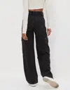 American Eagle Outfitters Ae Stretch High-waisted Ultra Wide-leg Coated Trouser Jean In Black