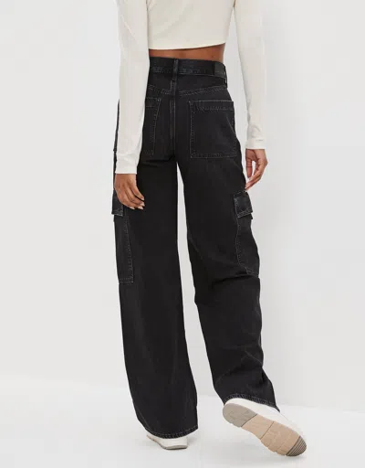 AMERICAN EAGLE OUTFITTERS AE SUPER HIGH-WAISTED CARGO BAGGY WIDE-LEG JEAN