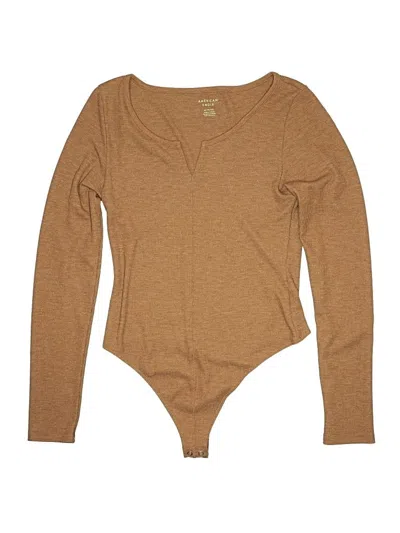Pre-owned American Eagle Outfitters Bodysuit In Tan
