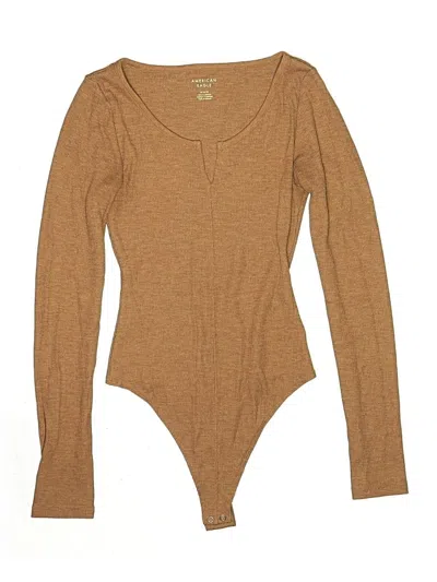 Pre-owned American Eagle Outfitters Bodysuit In Tan