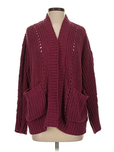 Pre-owned American Eagle Outfitters Cardigan Sweater In Burgundy