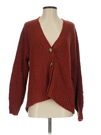 Pre-owned American Eagle Outfitters Cardigan Sweater In Burgundy