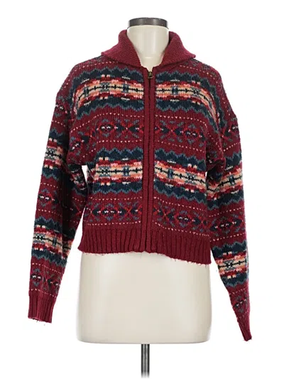 Pre-owned American Eagle Outfitters Cardigan Sweater In Burgundy