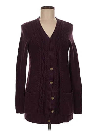 Pre-owned American Eagle Outfitters Cardigan Sweater In Burgundy