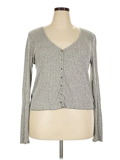 Pre-owned American Eagle Outfitters Cardigan Sweater In Gray