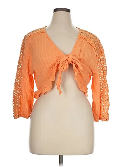 Pre-owned American Eagle Outfitters Cardigan Sweater In Orange