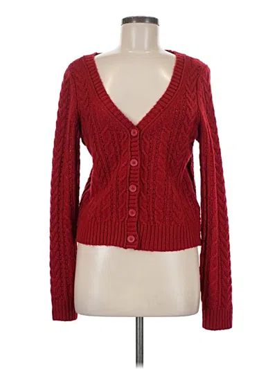 Pre-owned American Eagle Outfitters Cardigan Sweater In Red