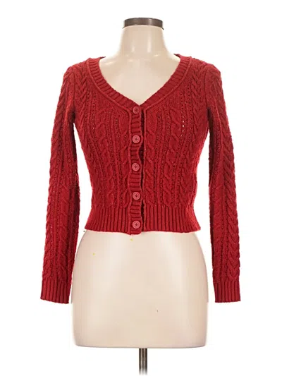 Pre-owned American Eagle Outfitters Cardigan Sweater In Red