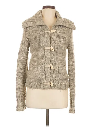 Pre-owned American Eagle Outfitters Cardigan Sweater In Tan