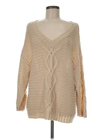 Pre-owned American Eagle Outfitters Cardigan Sweater In Tan
