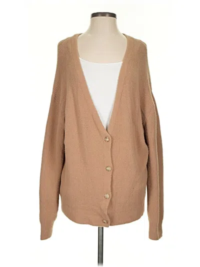 Pre-owned American Eagle Outfitters Cardigan Sweater In Tan