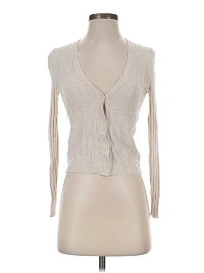 Pre-owned American Eagle Outfitters Cardigan Sweater In Tan