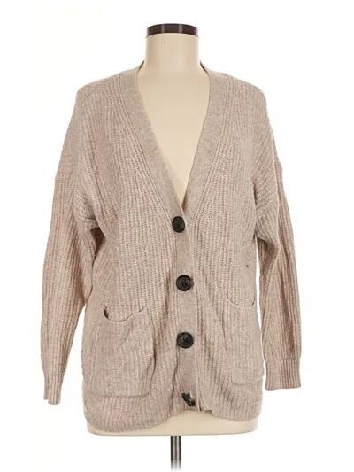 Pre-owned American Eagle Outfitters Cardigan Sweater In Tan