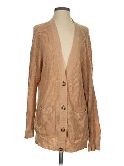 Pre-owned American Eagle Outfitters Cardigan Sweater In Tan