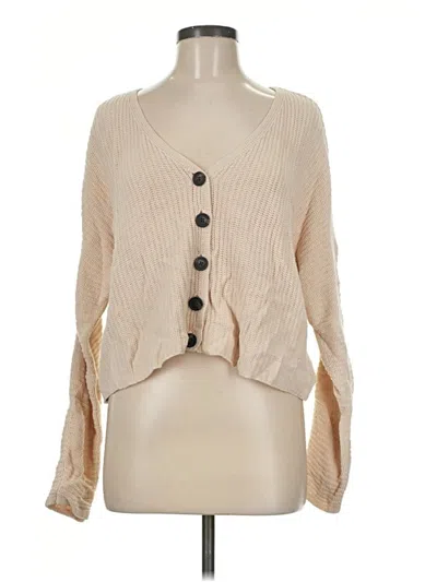 Pre-owned American Eagle Outfitters Cardigan Sweater In Tan