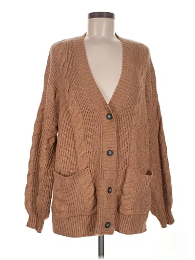 Pre-owned American Eagle Outfitters Cardigan Sweater In Tan