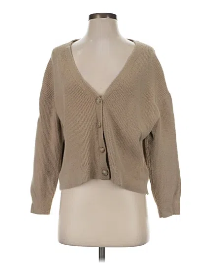 Pre-owned American Eagle Outfitters Cardigan Sweater In Tan