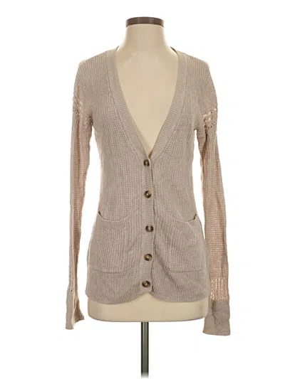 Pre-owned American Eagle Outfitters Cardigan Sweater In Tan