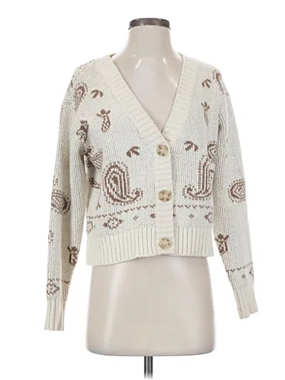 Pre-owned American Eagle Outfitters Cardigan Sweater In White