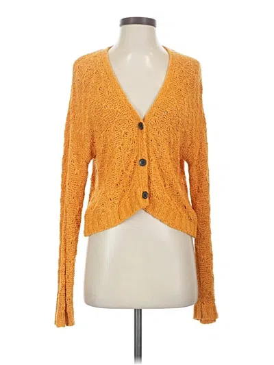 Pre-owned American Eagle Outfitters Cardigan Sweater In Yellow