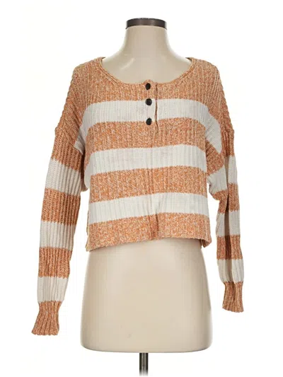 Pre-owned American Eagle Outfitters Cardigan Sweater In Yellow