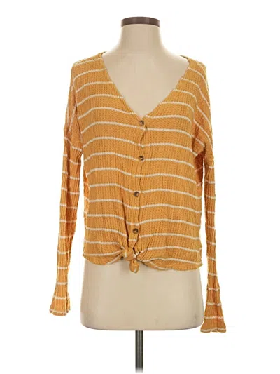 Pre-owned American Eagle Outfitters Cardigan Sweater In Yellow